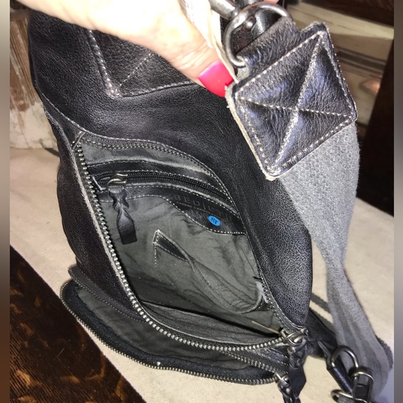NWT Bed Stu Leather Andie Sling Backpack Black DD Retail $255 - Picture 9 of 13